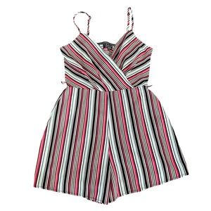 TRIXXI Clothing Striped Wrap Romper Strappy Pink Green Casual Boho Preppy
MEDIUM